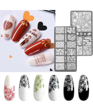 Mobray Nail Stamping Gel Polish Kit - 6 Colors 8ml UV LED Art Set with Stamper, Scraper, Templates - Black Red Yellow - Buy Online on GoSupps.com