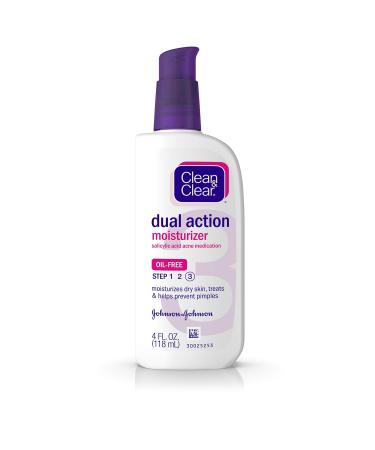 Clean & Clear  Dual Action Moisturizer  Salicylic Acid Acne Medication  4 fl oz (118 ml)