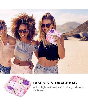 Cat Design Sanitary Napkin Storage Bag with Zipper - Multifunctional Holder for Teen Girls and Women (Assorted Color) - Buy Online on GoSupps.com