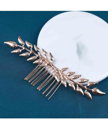 Yheakne Leaf Wedding Hair Comb Gold Hair Comb Barrette Metal Bridal Hair Clips Headpieces Decorative Head Comb Headwear Branch Leaf Hair Piece Bride Hair Accessories for Women and Girls (Gold) - Buy Online on GoSupps.com