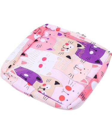 Cat Design Sanitary Napkin Storage Bag with Zipper - Multifunctional Holder for Teen Girls and Women (Assorted Color) - Buy Online on GoSupps.com