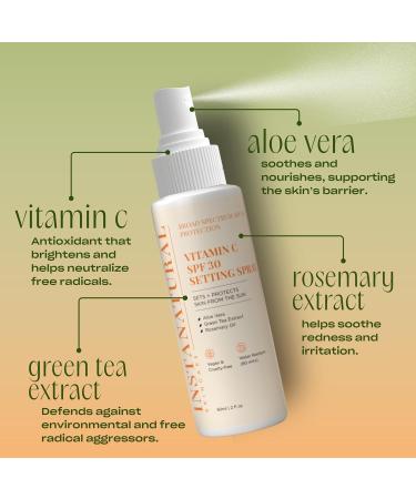 InstaNatural Vitamin C SPF 30 Sunscreen Setting Spray - Hydrate & Protect with Aloe Vera | Broad Spectrum UV Protection 2 Fl Oz - Buy Online on GoSupps.com
