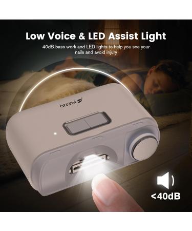 Automatic Electric Nail Clipper 2-in-1 with Trimmer & Light for All Ages - Baby Child Adult & Senior - White - Buy Online on GoSupps.com