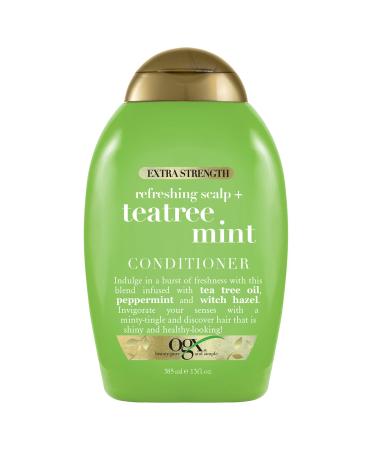 OGX Extra Strength Refreshing Scalp + Teatree Mint Conditioner  Invigorating Conditioner with Tea Tree & Peppermint Oil & Witch Hazel  Paraben-Free  Sulfate-Free Surfactants  13 fl oz