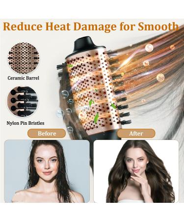 Hair Blow Dryer Brush Set - Detachable Negative Ion Styler Kit for Volume & Curls - Hot Air Brush for Women with Middle to Long Hair - Black - Buy Online on GoSupps.com