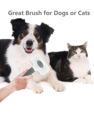 Pet Grooming Brush for Dogs and Cats | Shedding and Tangled Hair Removal Tool with Cleaning Button and Massage Feature | Long and Short Hair | Grey Color - Buy Online on GoSupps.com