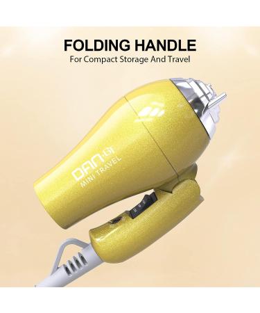 Portable Travel Hair Dryer  Mini Blow Dryer 1200W with Folding Handle & 125/250V Dual Voltage  with Concentrator & Diffuser Attachment - Buy Online on GoSupps.com