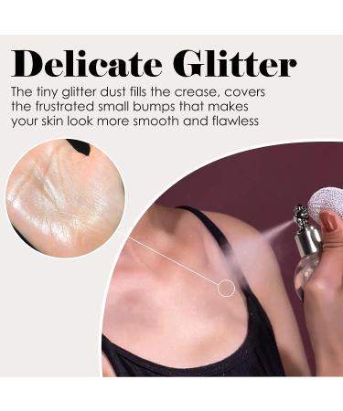 Jutqut Body Glitter Spray - Refillable Shimmer Spray for Hair, Face & Body - Pearlescent White Glitter Dust for Women - Lightweight Makeup for Halloween & Festive Glow - Buy Online on GoSupps.com