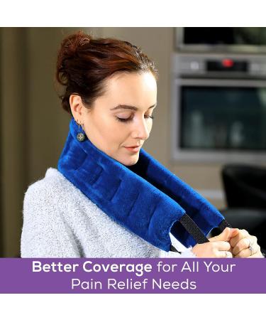 Neck Heating Pad - Microwavable for Pain Relief | Neck & Shoulder Heat Wrap | Reusable Moist Heat Bag - Blue - Buy Online on GoSupps.com