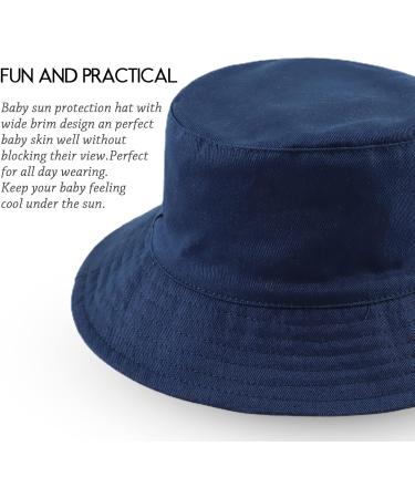 XIAOHAWANG Baby Boy Dinosaur Bucket Hat - Navy, 6-12 Months | Infant Toddler Summer Beach Cap - Buy Online on GoSupps.com