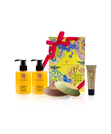 GIFT BOX, HARNN Natural Body Care Set - TROPICAL WOOD II - shower cream, body lotion, hand and nail cream, soaps (ORANGE BLOSSOM & SANDALWOOD)
