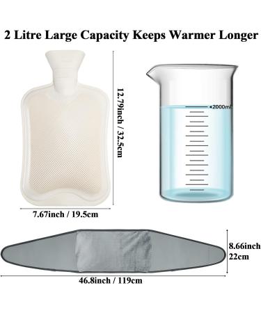 2L Hot Water Bottle Belt for Women - Natural Rubber with Faux Fleece Cover for Pain Relief - Buy Online on GoSupps.com