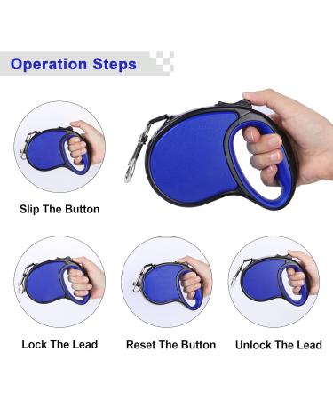 Beaface Retractable Dog Lead for Small Medium Dogs Up to 20KG Retractable Dog Leads 16ft/5M Extendable Dog Leads with Anti-Slip Handle Anti-Tangled Strong Nylon Tape (Blue) - Buy Online on GoSupps.com