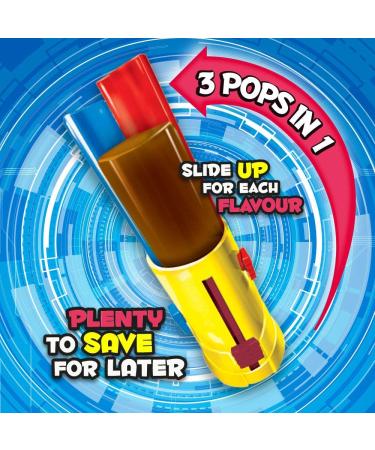 Triple Power Push Pop 3 Flavors in 1 Lollipop - Cola - Strawberry - Raspberry - Individually Wrapped Lollipop | American Candy - 12 Packs - Buy Online on GoSupps.com