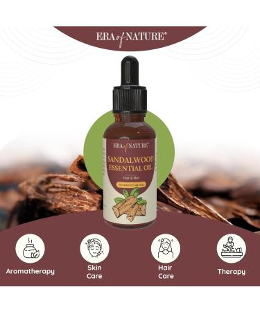 Sandalwood Essential Oil - 100% Pure & Organic | Aromatherapy Skincare Hair Care | 1 fl oz (30ml - Buy Online on GoSupps.com
