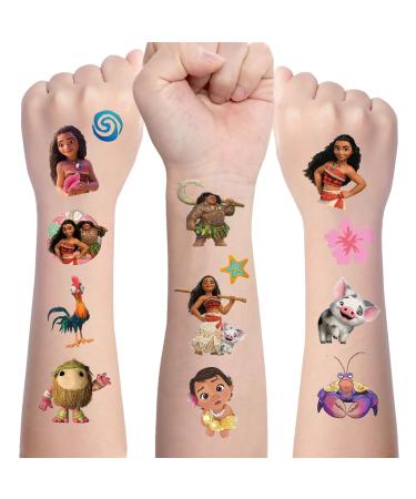 Girls Moana Temporary Tattoos for Kids, Party Supplies Favors Fake Tattoos Art Craft for Kids Boys Girls, School Rewards, Kids Birthday Gifts Water Bottle Decor