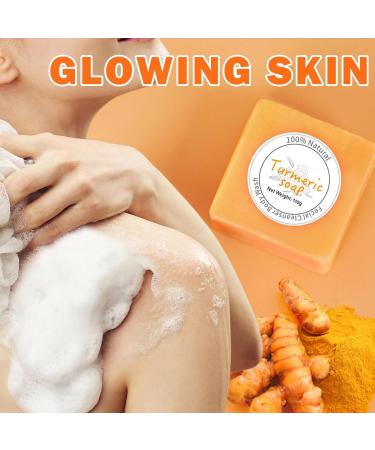 Organic Turmeric Soap Bar | Deep Cleansing & Moisturizing for All Skin Types | Handmade Face & Body Soap 3.88 oz - Buy Online on GoSupps.com