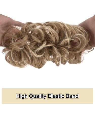 Sofeiyan Hair Part Hair Tie Updos - Wavy Messy Chignon & Extensions for Women - Dark Blonde & Bleaching Blonde 60g - Buy Online on GoSupps.com