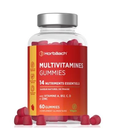 Multivitamines Gummies Adulte | 14 Vitamines Min raux Essentiels - Vitamine A Vitamine B12 Vitamine C Vitamine D et Zinc | 60 Gummies Vegan | Multivitamines et Min raux | Horbaach