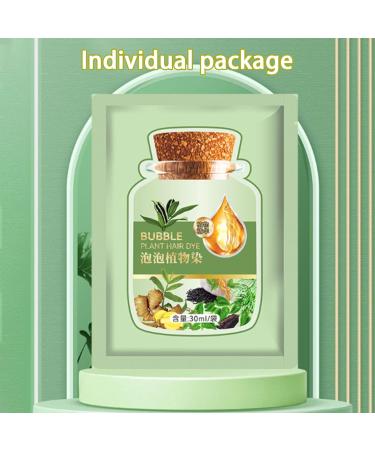 Natural Plant Hair Dye - 10 Pcs Long-lasting Refreshing Black Bubble Hair Dye for Mild Hair Care & Fast Coloring - Buy Online on GoSupps.com