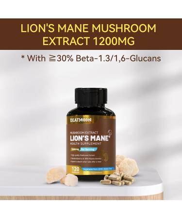 Lions Mane Supplement Capsules Lion Mane Mushroom 1200mg Brain & Immune Support Non-GMO Non-Gluten Vegan-Friendly Lion s Mane Powder 120 Count 120 Count (Pack of 1) - Buy Online on GoSupps.com