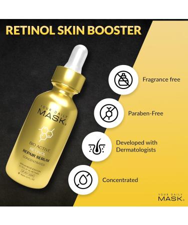 Retinol Serum for Face - Gentle Anti-Aging Formula with Hyaluronic Acid & Vitamin E | Youthful Skin Reduces Fine Lines & Wrinkles - Buy Online on GoSupps.com