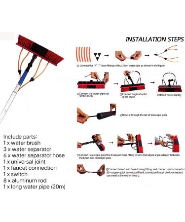 Professional 9M Window Cleaning Pole with 55cm Brush Head & Squeegee - Buy Online on GoSupps.com