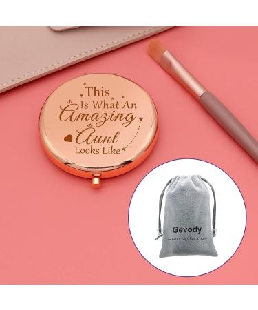 Auntie Compact Mirror Gift from Niece/Nephew | Birthday/Retirement Appreciation & Travel Makeup Mirror - Buy Online on GoSupps.com