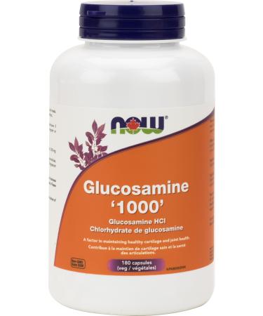 NOW Glucosamine Hcl Veg Capsules 1000mg 180 Count 180 count (Pack of 1)