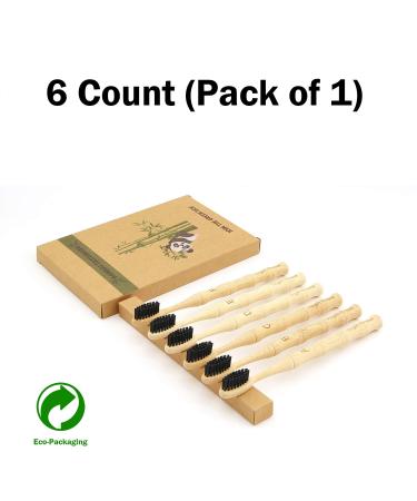 Organic Bamboo Toothbrushes - Vegan, Biodegradable, Eco-Friendly (Pack of 6) - Buy Online on GoSupps.com