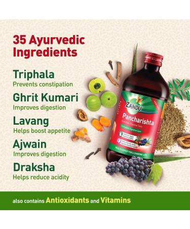 Zandu Pancharishta 650ml - Ayurvedic Digestive Tonic for Acidity Constipation & Gas Relief | Boost Digestive Immunity - International Shipping Available - Buy Online on GoSupps.com