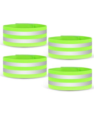 Uraqt reflector band 4 pieces universal double reflector tapes Running safety tape reflective neon reflector tapes for cycling jogging Suitable reflectors for children & adults double 4er set