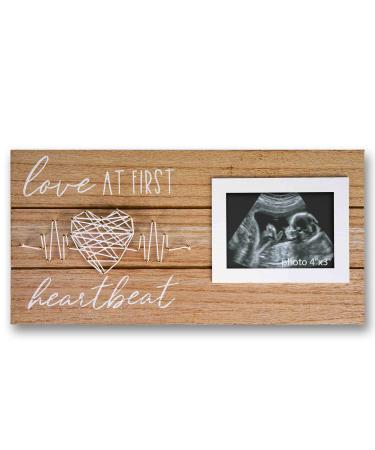 New Mom Gifts | Pregnancy Announcement Gift ideas Baby Nursery Decor | Gender Reveal Baby Shower for Expecting Mommy To Be | Sonogram Ultrasound Picture Frame | Love At First Heartbeat | 4" x 3" Photo