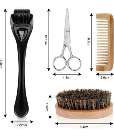 URAQT 6 Piece Beard Growth Kit with Titanium Microneedle Derma Roller - Beard Grooming Tools for Men - Buy Online on GoSupps.com