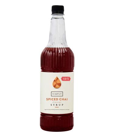 Simply Sugar Free Spiced Chai Syrup Low Calorie Vegan & Nut Free Flavoured Syrup for Coffee Cocktails & Baking (1 Litre)