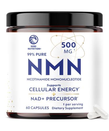NMN Supplement 500mg | 99% Pure | NAD+ Precursor for Cellular Energy Longevity Repair and Healthy Aging Support | Third-Party Tested & Non-GMO | Nicotinamide Mononucleotide | 60 NMN Capsules