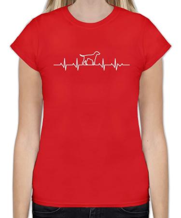 Shirtracer Women's Shirt - Heartbeat Dog 07 Red | Perfect Gift for Dog Owners - Buy Online on GoSupps.com
