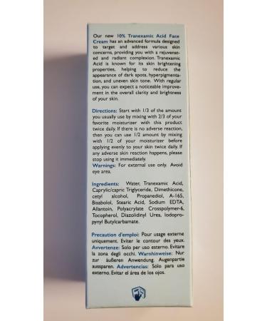 OMIC 10% Tranexamic Acid Cream | Skin Brightening & Dark Spot Reducer | Moisturizer with Coconut Oil & Vitamin E 1 fl oz / 30ml - Buy Online on GoSupps.com