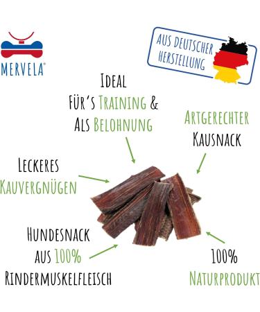 Mervela D rrfleisch for Dogs - 100% Beef Healthy Dog Snack | German Dry Meat Treat 500g - Buy Online on GoSupps.com