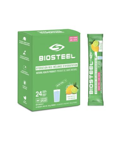 BioSteel Hydration Mix Great Tasting Hydration with Zero Sugar and No Artificial Flavours or Preservatives Lemon Lime Flavour 24 Single Serving Packets
