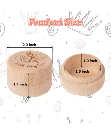 2Pcs Girl's Wooden Tooth Fairy Keepsake Box Set - Cute Baby Tooth Holder for Under Pillow - Teeth Container for Baby Shower Gift - Buy Online on GoSupps.com