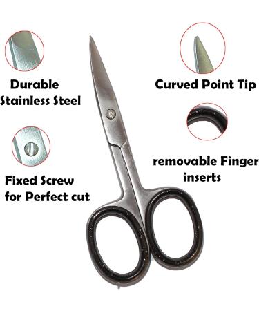 KINZIO Cuticle Nail Scissors Curved Blade Stainless Steel Beauty Scissors for Manicure Pedicure Grooming Finger & Toe Nail Eyebrows Nose Beard Hair Trimming - Buy Online on GoSupps.com