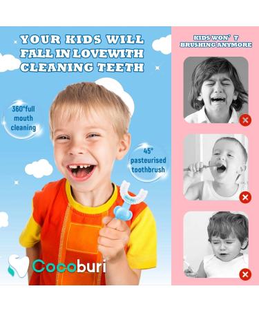 Kids U-Shaped Toothbrush - Soft Silicone Manual Training Toothbrush for 361 Oral Cleaning - Yellow - Buy Online on GoSupps.com