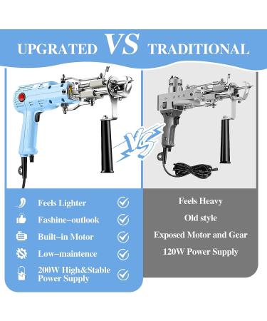 Riiai AK-III Pro Tufting Gun Kit - 2-in-1 Cut Pile Loop Pile, Speed Adjustable - Baby Blue - Buy Online on GoSupps.com