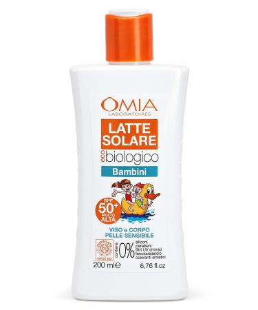 Omia Organic Sun Milk for Children's Face Body spf50+ High Protection