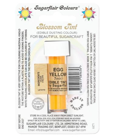Sugarflair Egg Yellow Blossom Tint Food Colouring and Dusting Powder Matt Finish Brush On or Mix with Rejuvenator Spirit to Create a One of A Kind Cake - 7ml - Buy Online on GoSupps.com
