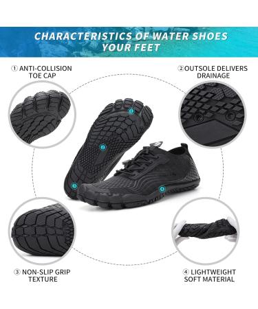 ZHR Black Aqua Shoes for Men & Women - Water Shoes Swimming & Beach Footwear (39 EU) - Buy Online on GoSupps.com