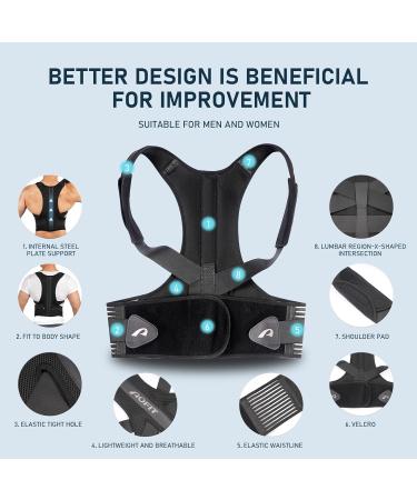 Posture Corrector for Women and Men SIZE M Back Brace Ergonomically Adjustable Breathable Back Shoulder Straightener Lumbar Support Pain Relief - Buy Online on GoSupps.com