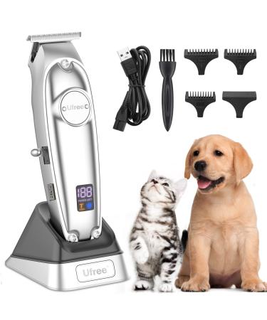 Ufree Professional Dog Clippers for Grooming, Rechargeable Dog Shaver Clippers, Low Noise Dog Grooming Clippers with LED Display,Electric Hair Clippers Set for Dogs Cats Pets