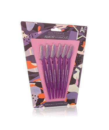 Almost Famous Women's Face Exfoliator Razors - Beauty Grooming Tool for Facial & Body Hair Removal - Purple, 6 Count - Buy Online on GoSupps.com